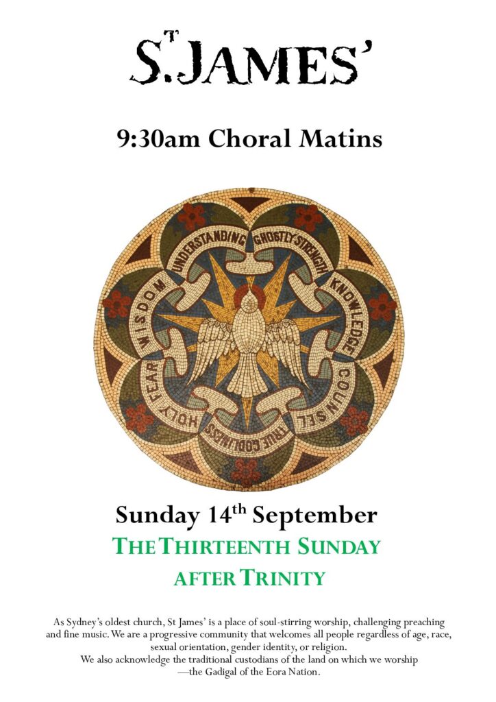 Order of Service for Choral Matins