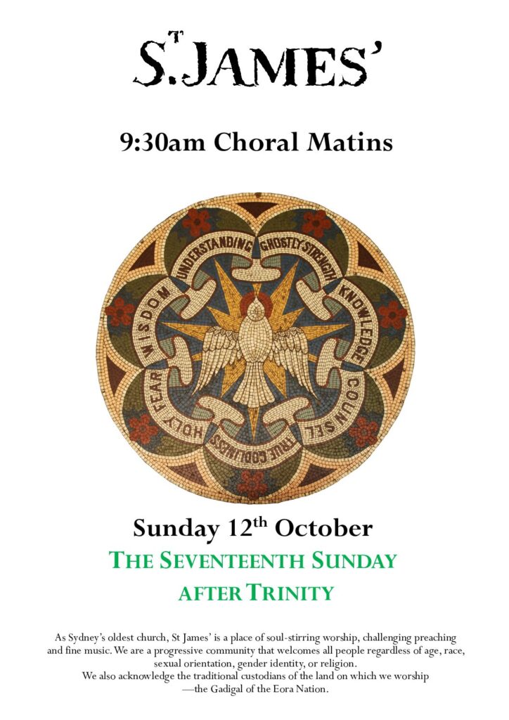 9:30am Matins - Sunday 12th October